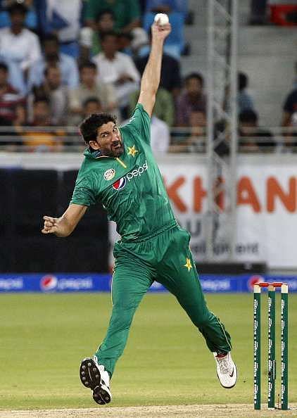 Sohail Tanvir with his peculiar action. 